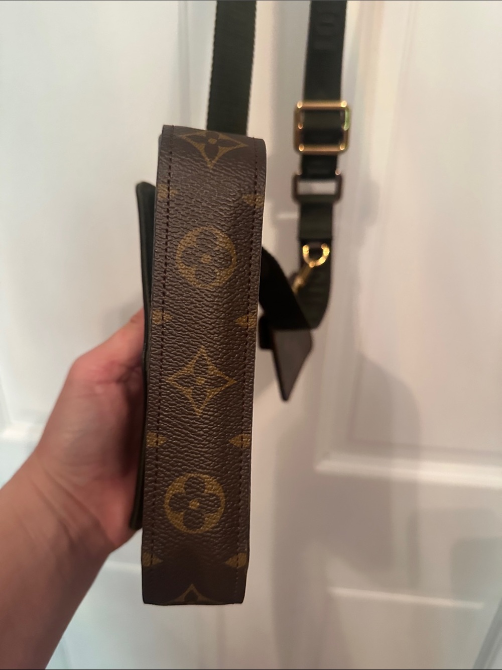 Auth. LV Felice On the Go crossbody w/ green guitar strap,detachable coin pouch - Picture 10 of 16